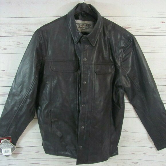 Unik Other - Unik Lightweight Premium Leather Jacket Men’s Sz L Gun Pocket Black New w/ Tags